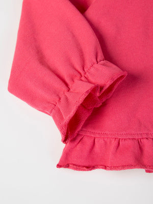 PINK CUP RUFFLE HOODIE