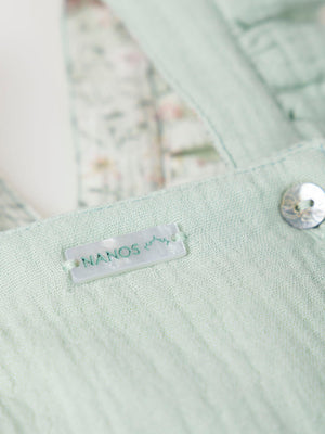 LIGHT GREEN BAMBULA RUFFLE STRAPS ROMPER