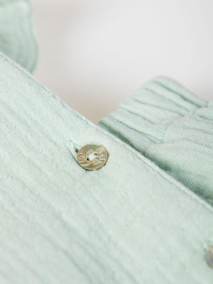 LIGHT GREEN BAMBULA RUFFLE STRAPS ROMPER