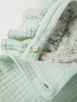 LIGHT GREEN BAMBULA RUFFLE STRAPS ROMPER