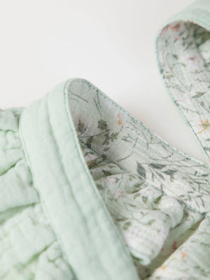 LIGHT GREEN BAMBULA RUFFLE STRAPS ROMPER