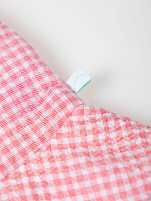 REVERSIBLE SEERSUCKER STRAWBERRY CHECK CAP