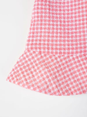 REVERSIBLE SEERSUCKER STRAWBERRY CHECK CAP
