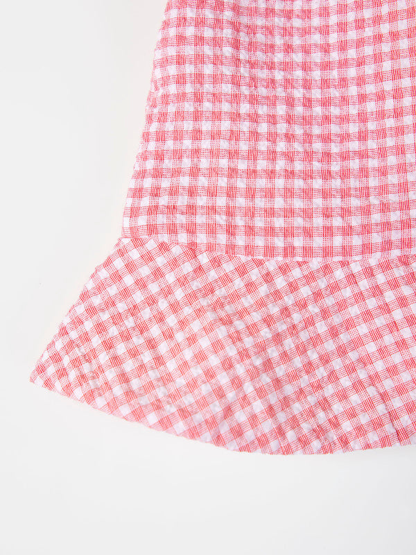 REVERSIBLE SEERSUCKER STRAWBERRY CHECK CAP