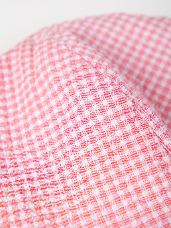 REVERSIBLE SEERSUCKER STRAWBERRY CHECK CAP