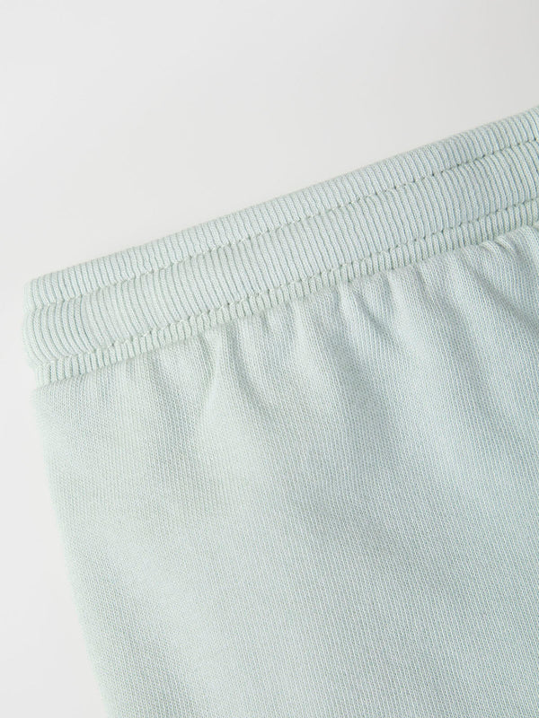 LIGHT GREEN TOWEL PATCH PLUSH SHORTS