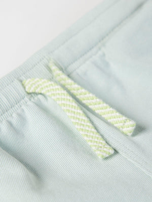 LIGHT GREEN TOWEL PATCH PLUSH SHORTS