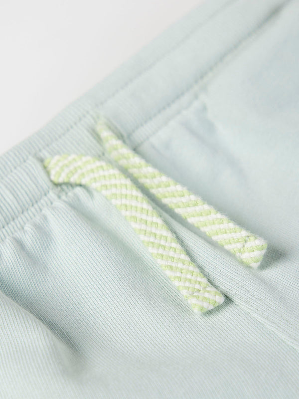 LIGHT GREEN TOWEL PATCH PLUSH SHORTS