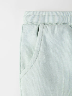 LIGHT GREEN TOWEL PATCH PLUSH SHORTS