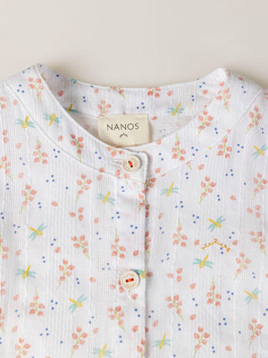 FANTASY FABRIC BLOUSE STRUCTURE PRINT DRAGONFLIES CREAM