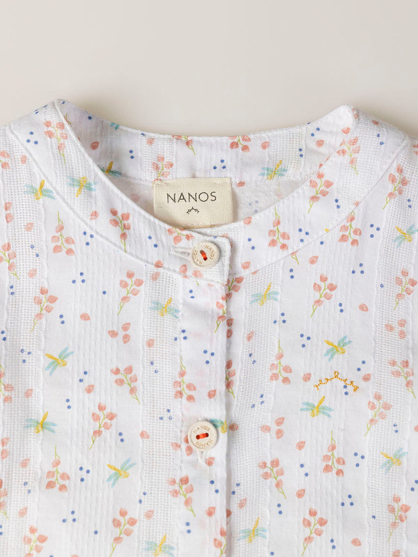 FANTASY FABRIC BLOUSE STRUCTURE PRINT DRAGONFLIES CREAM