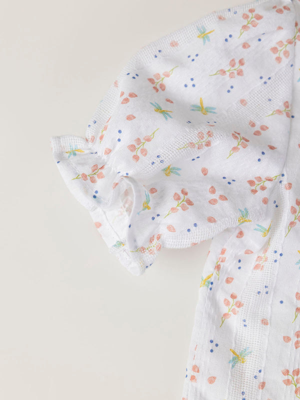 FANTASY FABRIC BLOUSE STRUCTURE PRINT DRAGONFLIES CREAM