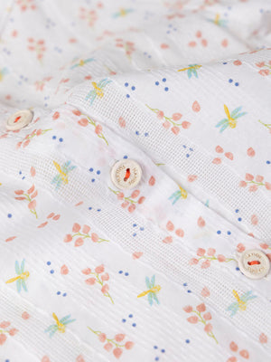 FANTASY FABRIC BLOUSE STRUCTURE PRINT DRAGONFLIES CREAM