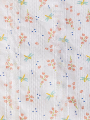 FANTASY FABRIC BLOUSE STRUCTURE PRINT DRAGONFLIES CREAM