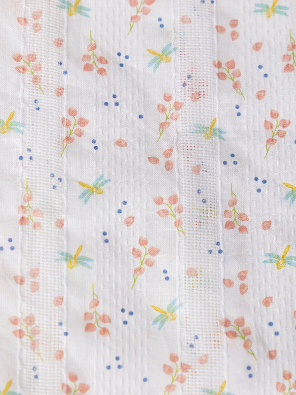 FANTASY FABRIC BLOUSE STRUCTURE PRINT DRAGONFLIES CREAM