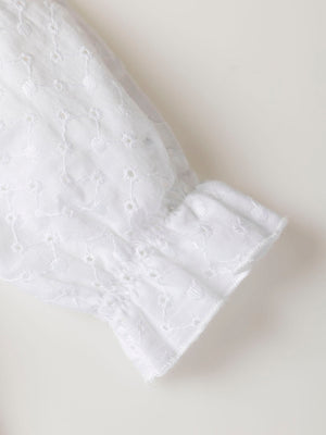 PURE WHITE EMBROIDERED PLAIN BLOUSE