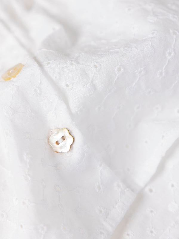 PURE WHITE EMBROIDERED PLAIN BLOUSE