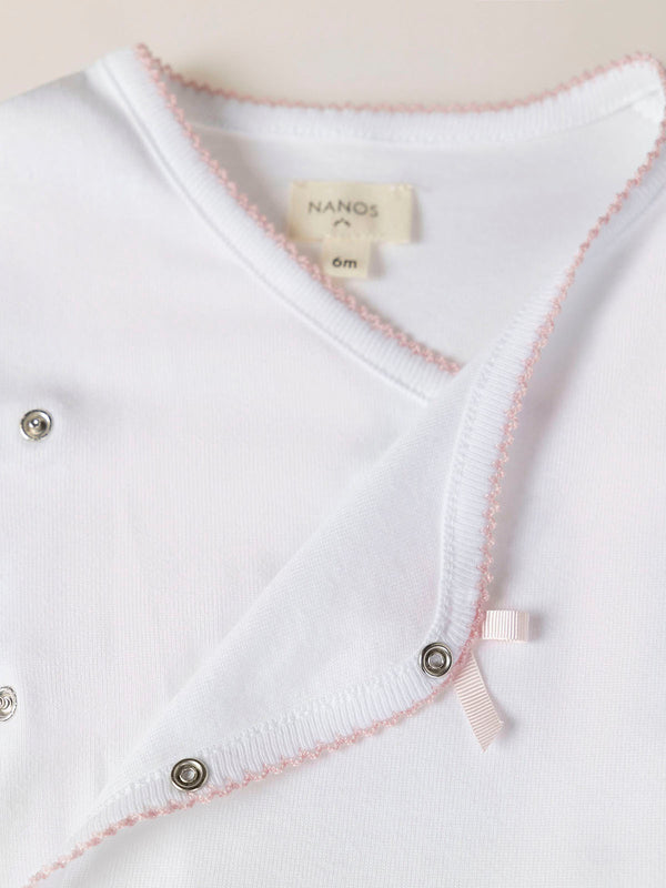 PINK CROSSED LONG SLEEVE BODYSUIT