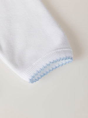 BLUE CROSSED LONG SLEEVE BODYSUIT