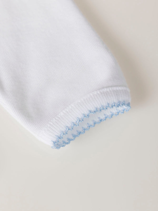 BLUE CROSSED LONG SLEEVE BODYSUIT