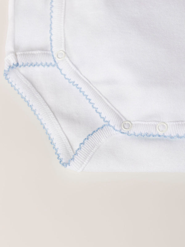 BLUE CROSSED LONG SLEEVE BODYSUIT