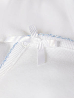 BLUE CROSSED LONG SLEEVE BODYSUIT