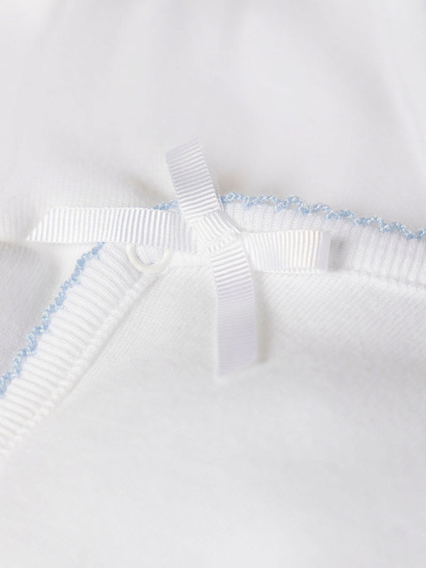 BLUE CROSSED LONG SLEEVE BODYSUIT