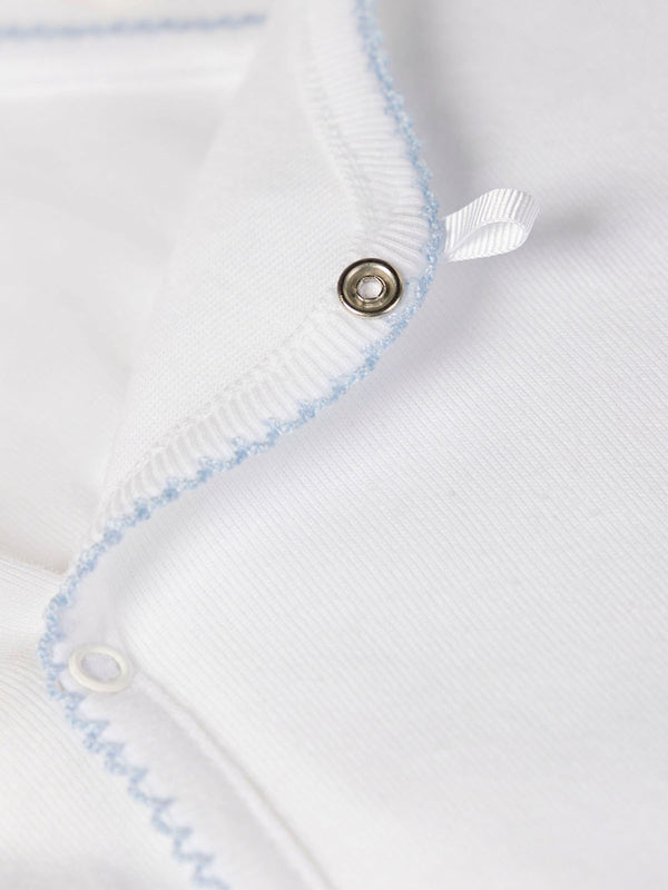 BLUE CROSSED LONG SLEEVE BODYSUIT