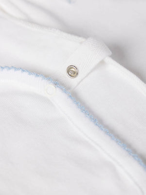 BLUE CROSSED LONG SLEEVE BODYSUIT