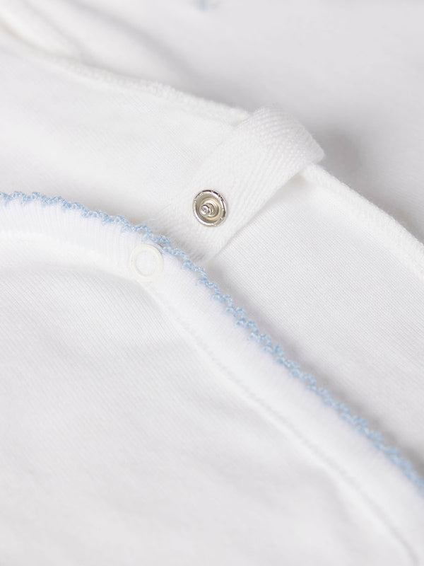 BLUE CROSSED LONG SLEEVE BODYSUIT