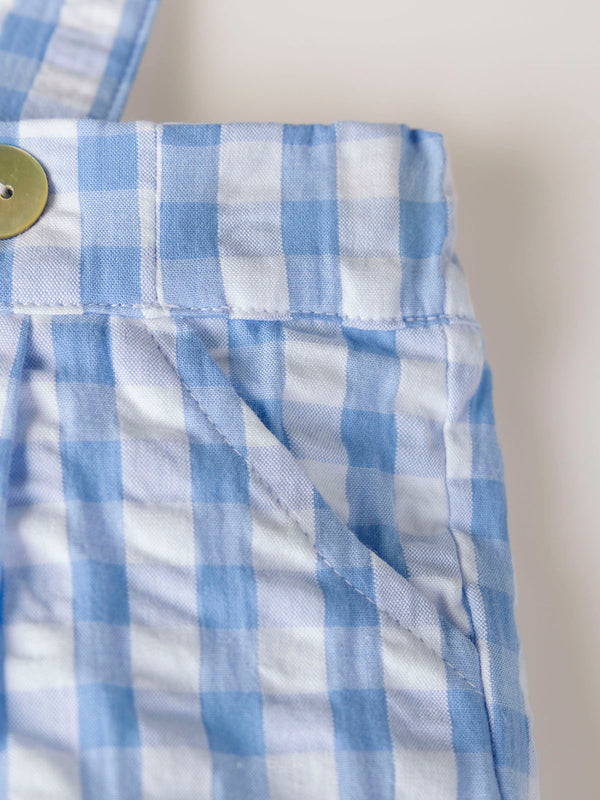 BLUE VICHY SHORTS WITH BRACES