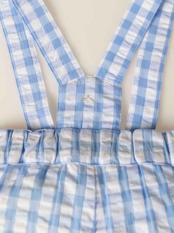 BLUE VICHY SHORTS WITH BRACES