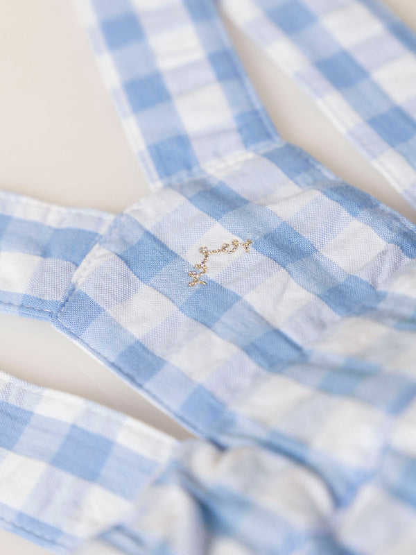 BLUE VICHY SHORTS WITH BRACES