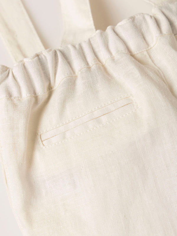 SHORTS WITH REMOVABLE BRACES PURE WHITE