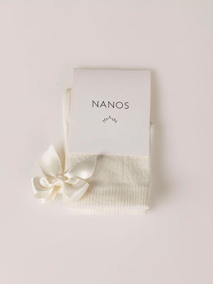 PERLÉ SOCK MINI BOW CEREMONY OFF-WHITE