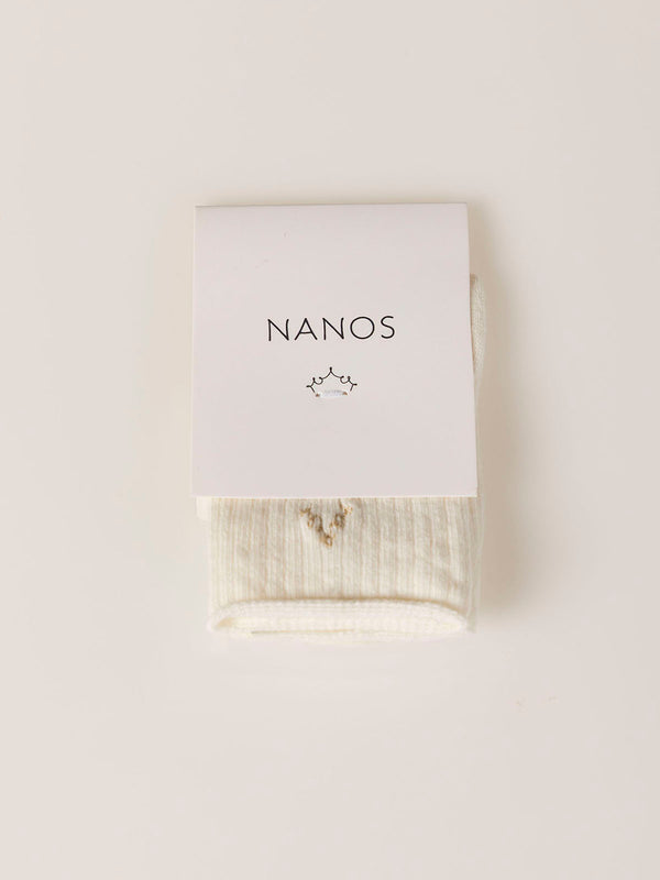 CREAM RIBBED SOCK CREAM