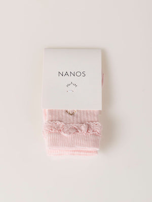 PINK CREAM RIBBED SOCKS