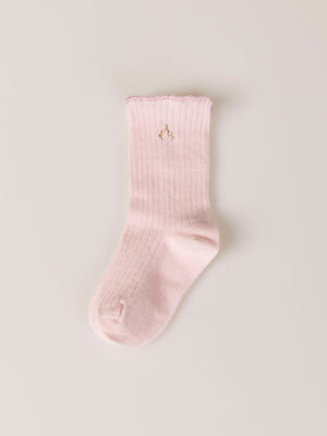 PINK OVERLOCK BABY SOCKS