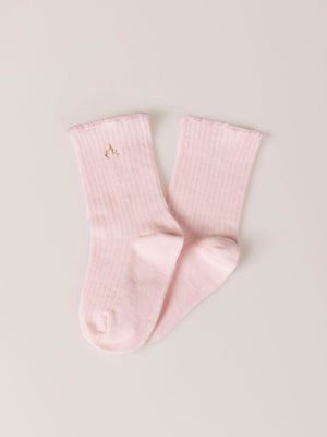 PINK OVERLOCK BABY SOCKS