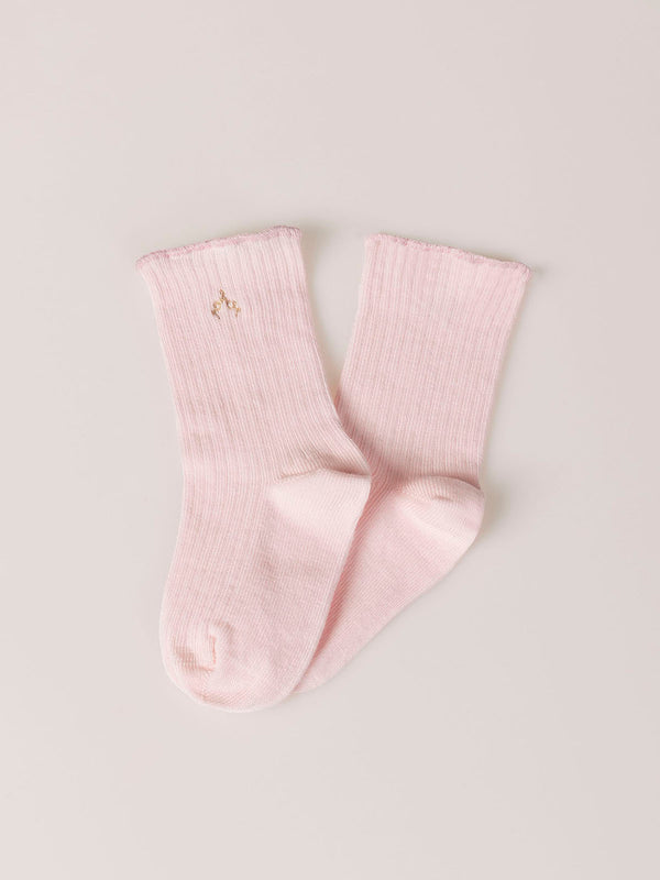 PINK OVERLOCK BABY SOCKS