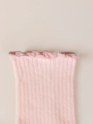 PINK OVERLOCK BABY SOCKS