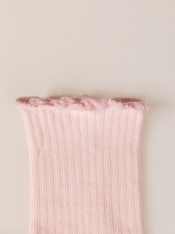 PINK OVERLOCK BABY SOCKS
