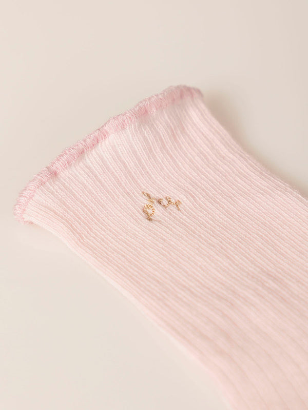 PINK OVERLOCK BABY SOCKS