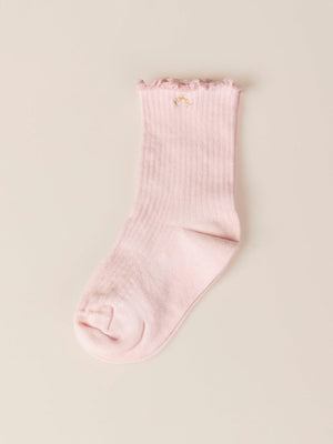 JUNIOR BABY OVERLOCK SOCKS PINK