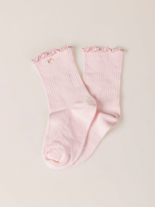 JUNIOR BABY OVERLOCK SOCKS PINK