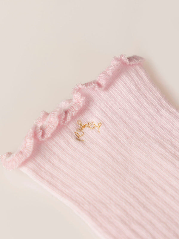 JUNIOR BABY OVERLOCK SOCKS PINK