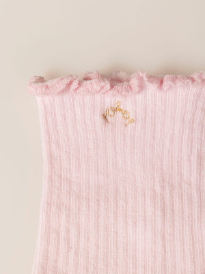 JUNIOR BABY OVERLOCK SOCKS PINK