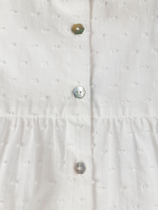 CREAM FLOWER PRINT RUFFLED BLOUSE