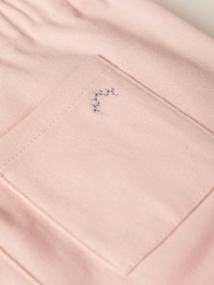 PINK HIGH WAIST CANVAS PANTS WITH PLEATS