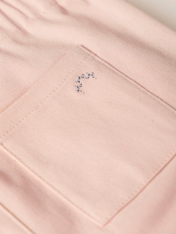 PINK HIGH WAIST CANVAS PANTS WITH PLEATS